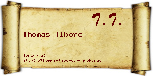 Thomas Tiborc névjegykártya
